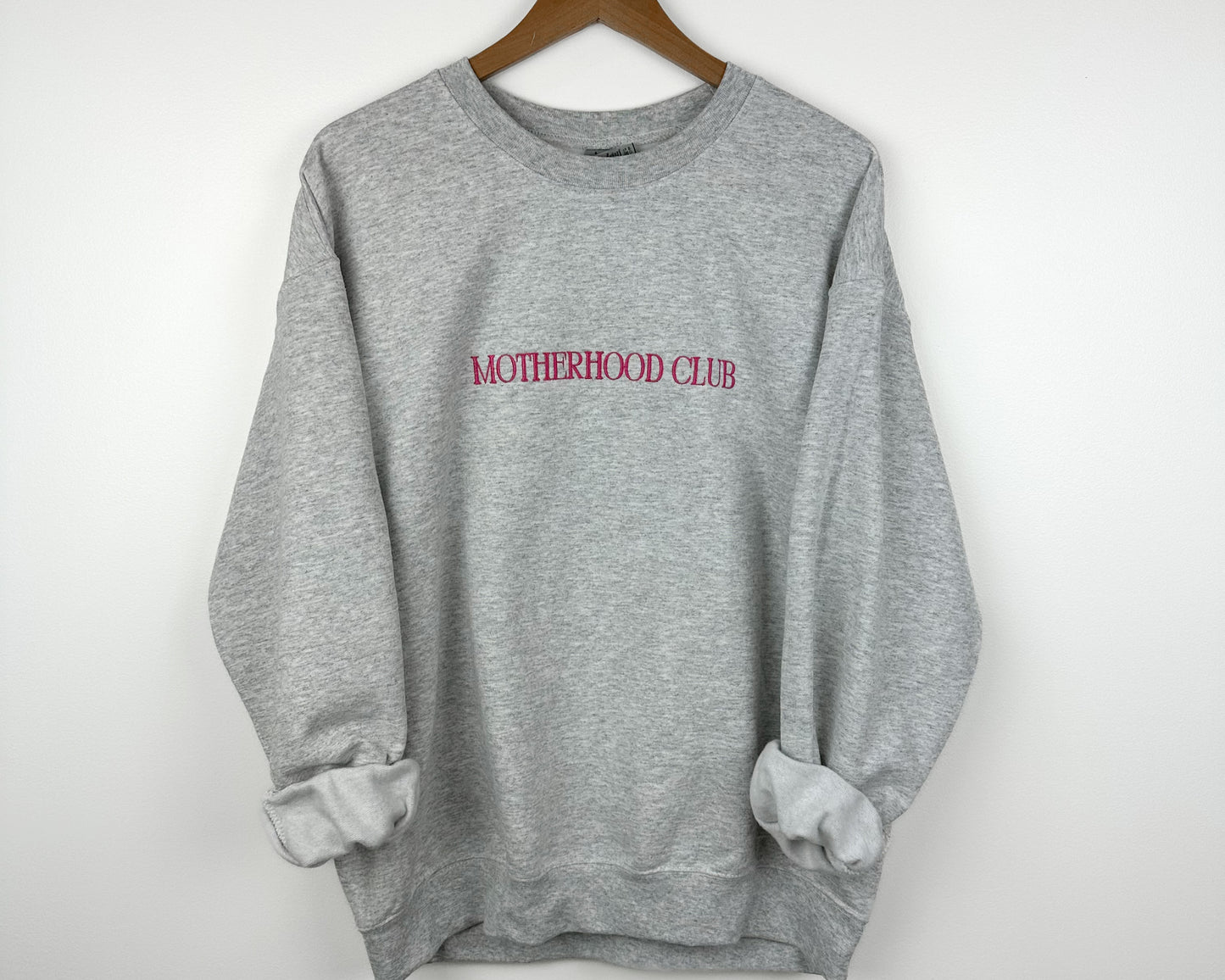 GRAY EMBROIDERED MOTHERHOOD CLUB SWEATSHIRT